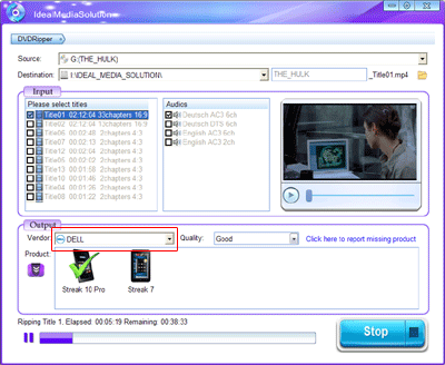 rip dvd to streak 10 pro with ideal dvd ripper