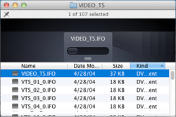 locate the ifo files of the original dvd on mac
