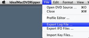 how to export log file when mac dvd ripper crashed