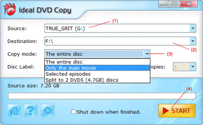How to copy the main movie of a dvd movie to hard drive by Ideal DVD Copy